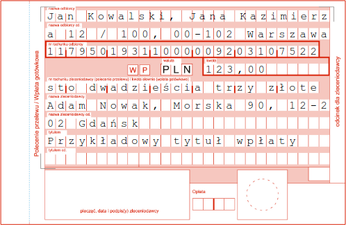 druk polecenia przelewu