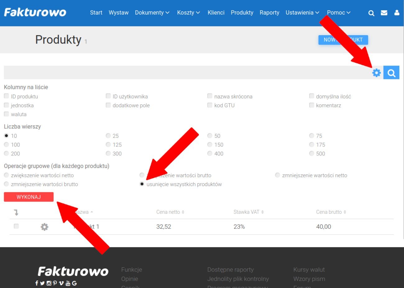 Jak usunąć edytować produkt?