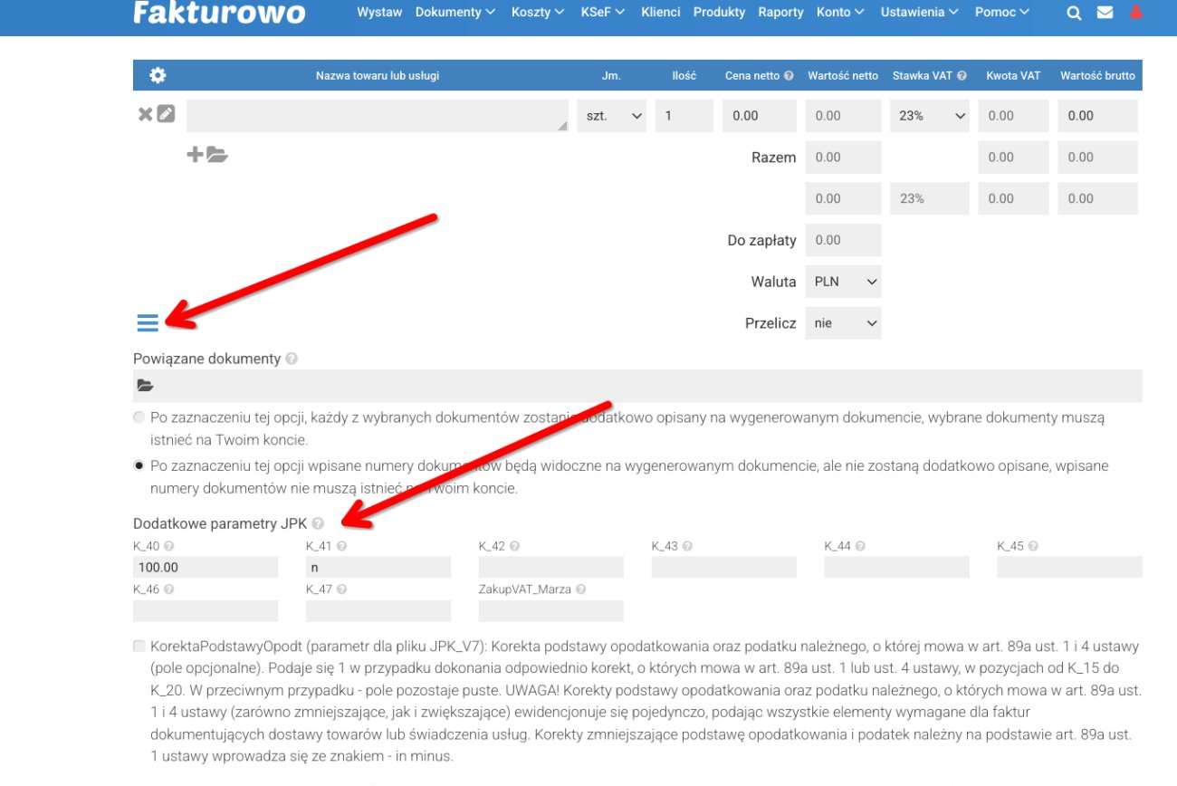 Edycja ewidencji plików JPK