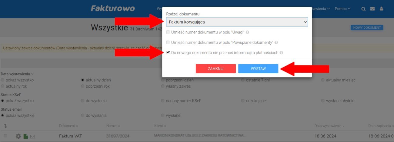 Nowy dokument na podstawie już istniejących