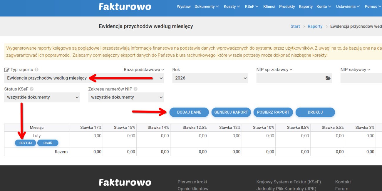 Ewidencja przychodów