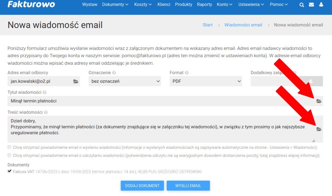 Przypomnienie do kontrahenta o braku płatności