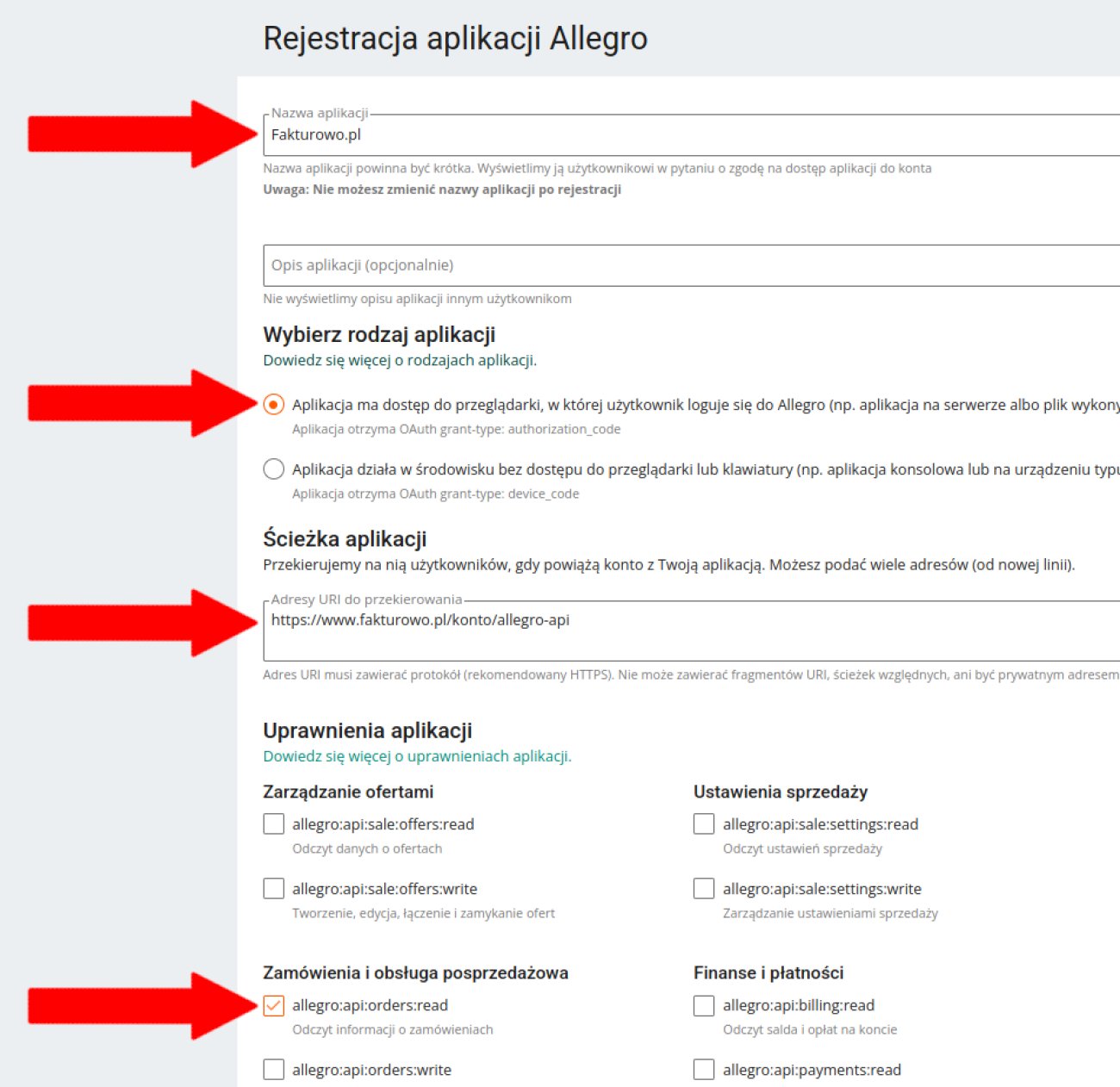 Import danych Allegro REST API