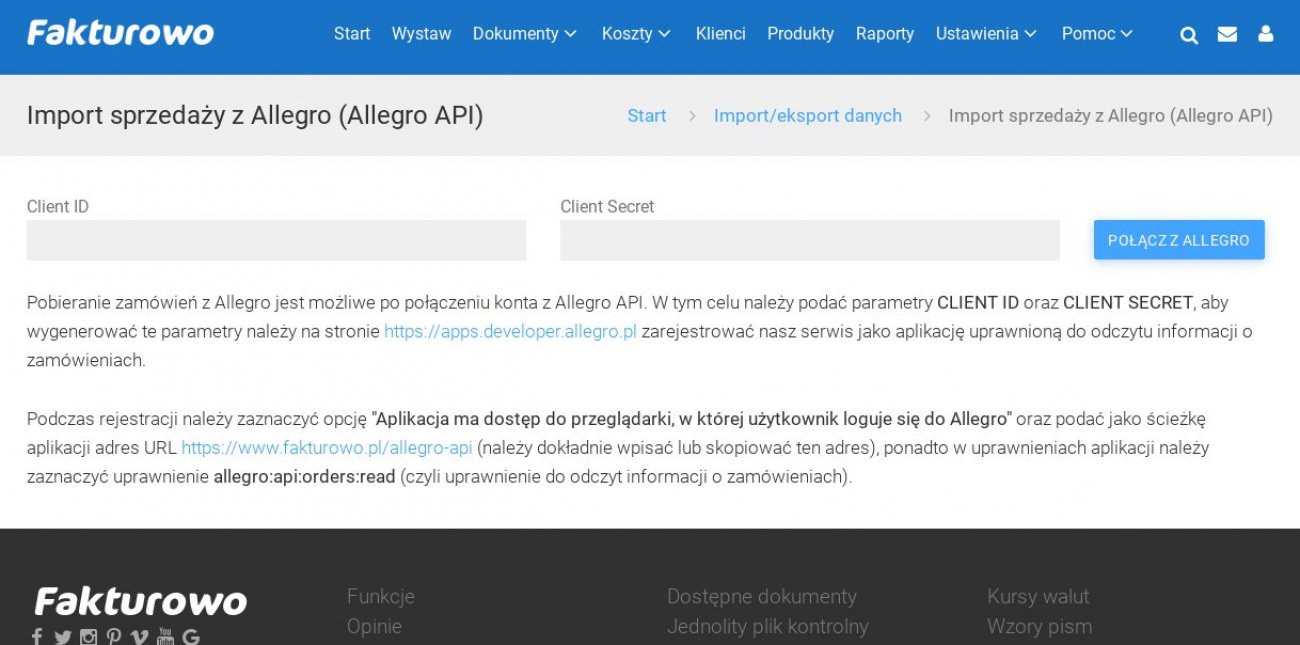 Allegro REST API