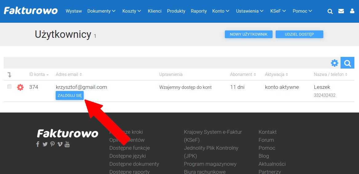 Przełączanie pomiędzy kontami