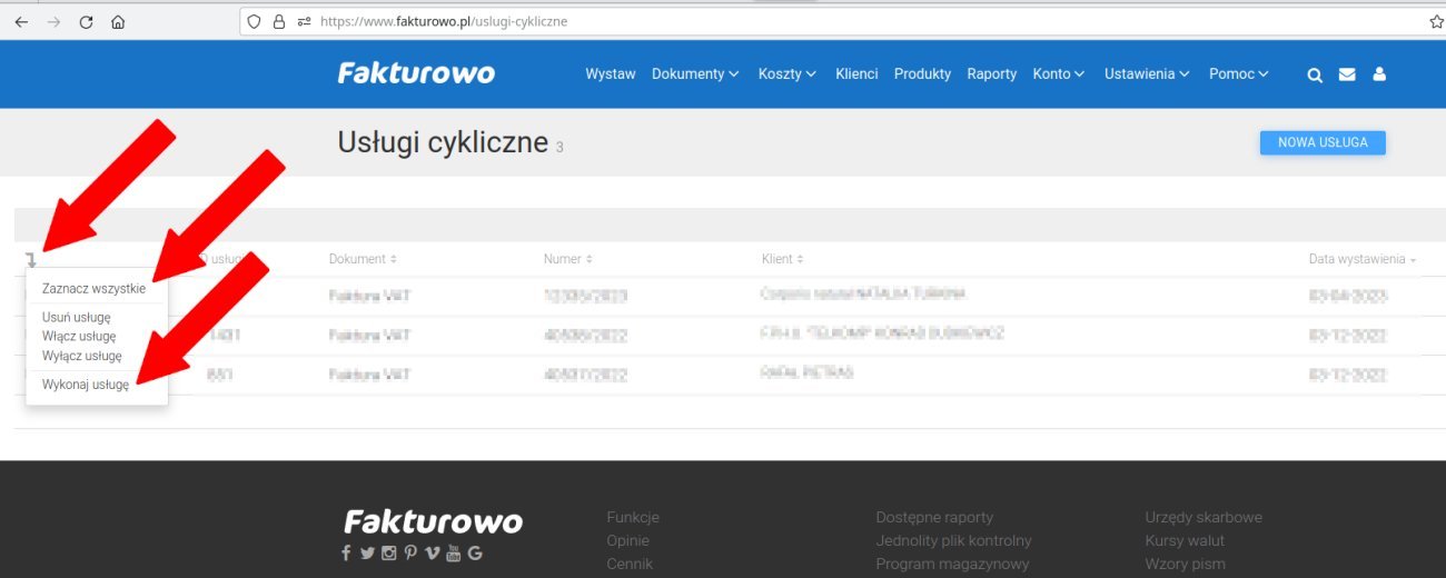 Samodzielne wykonanie usług cyklicznych