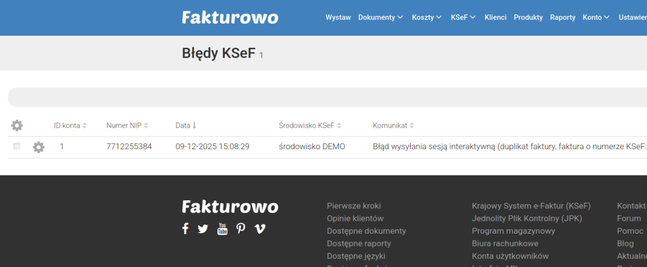 Wysyłanie faktur do KSeF