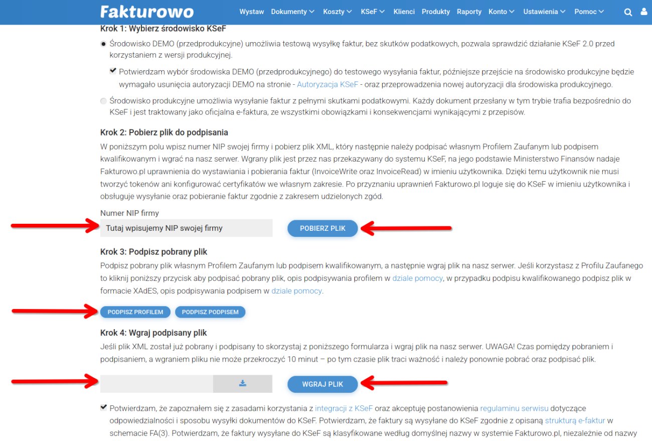 Włączenie integracji z KSeF
