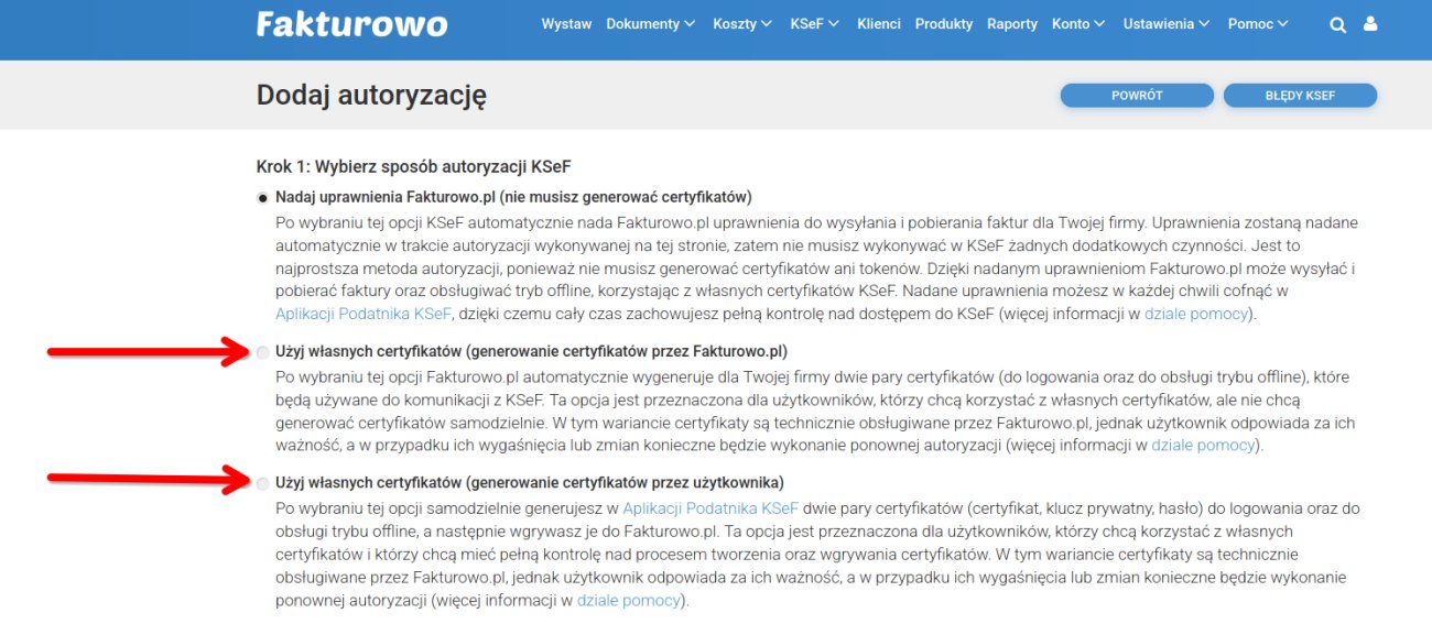 Własne certyfikaty KSeF