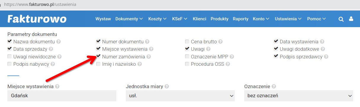 Zamówienie na fakurze