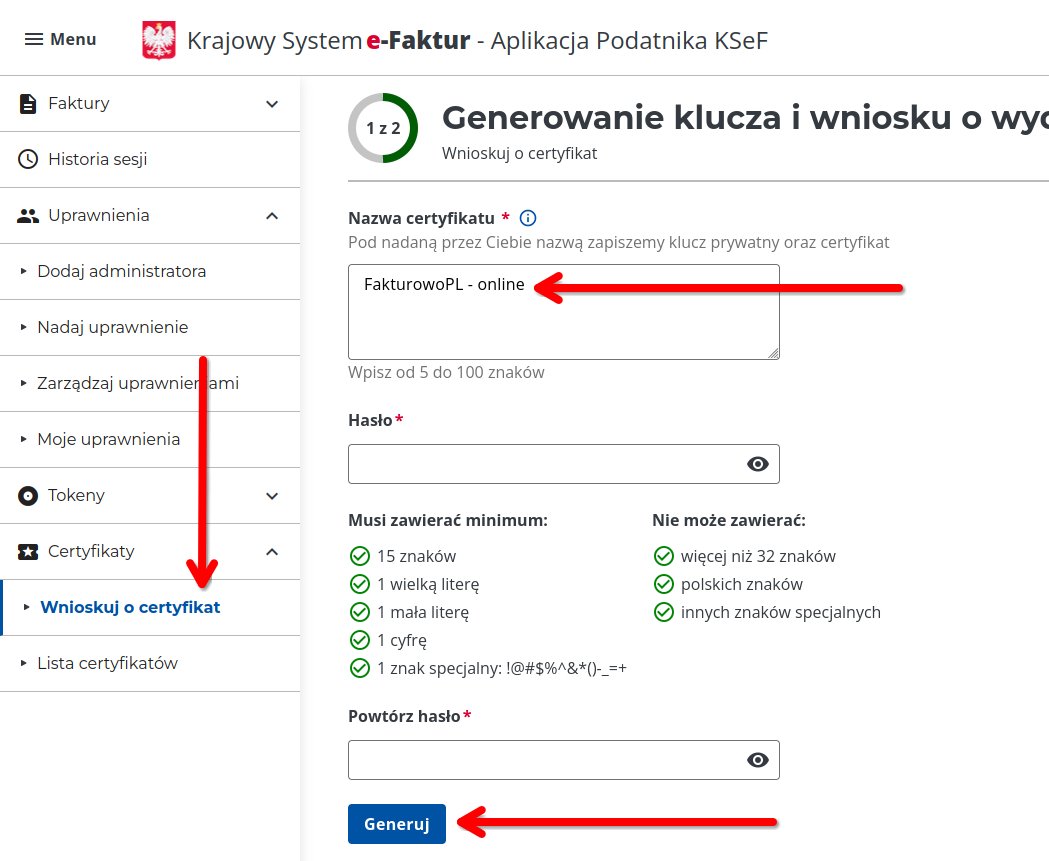 Jak wygenerować certyfikaty w KSeF?