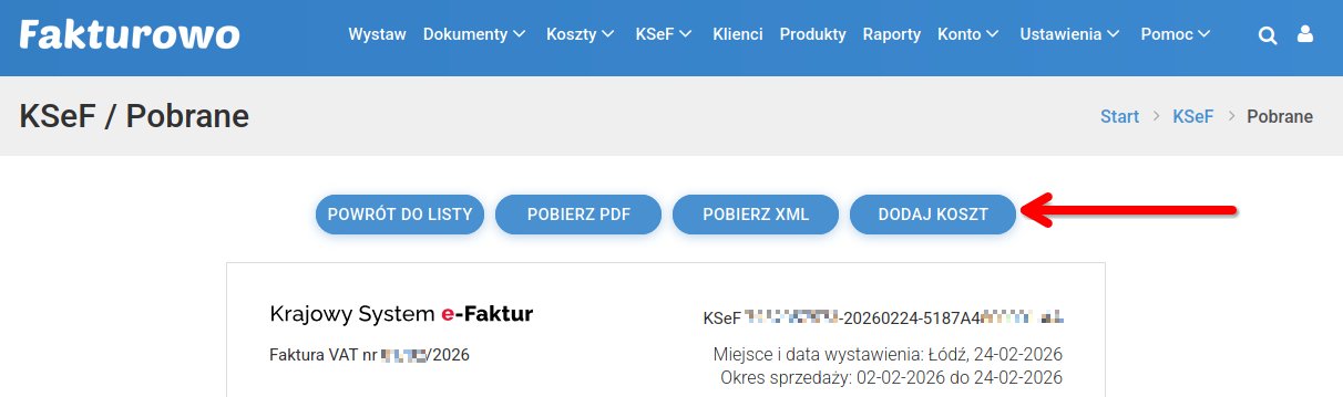 Zapisanie dokumentu pobranego z KSeF