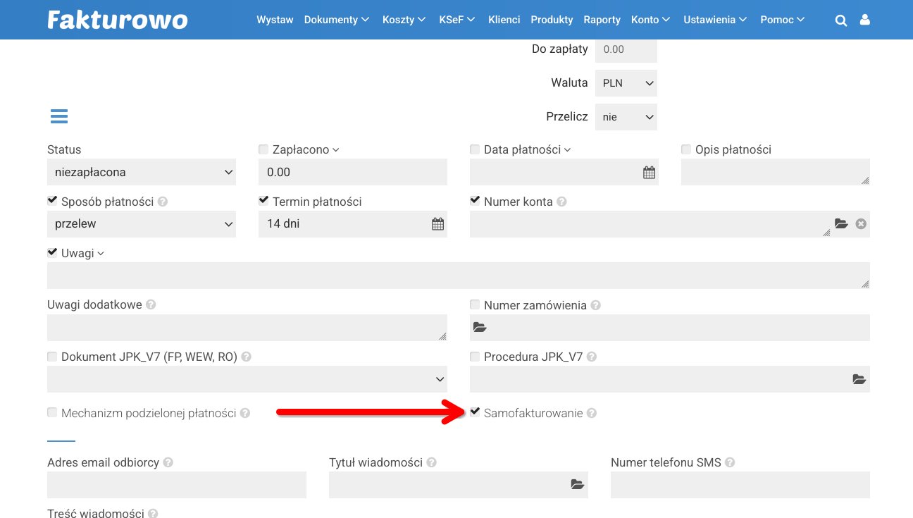 Samofakturowanie w KSeF