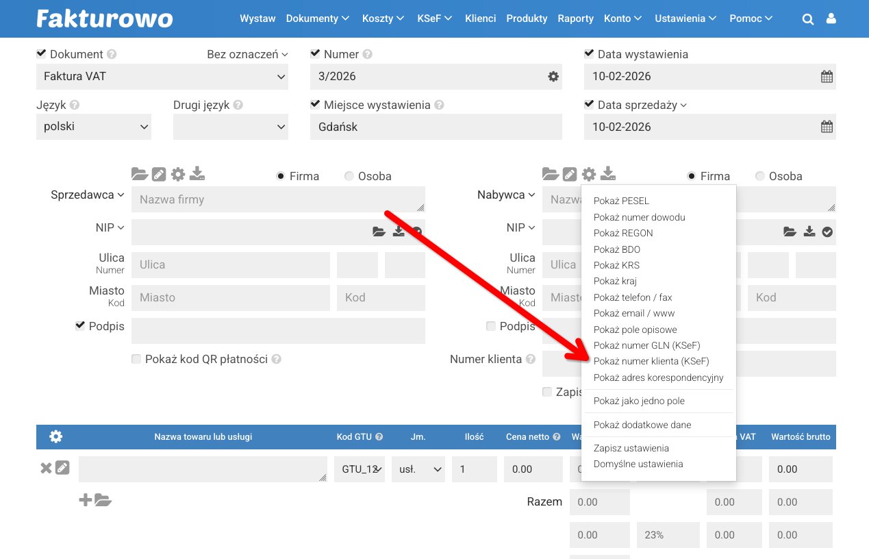 Numer klienta w KSeF