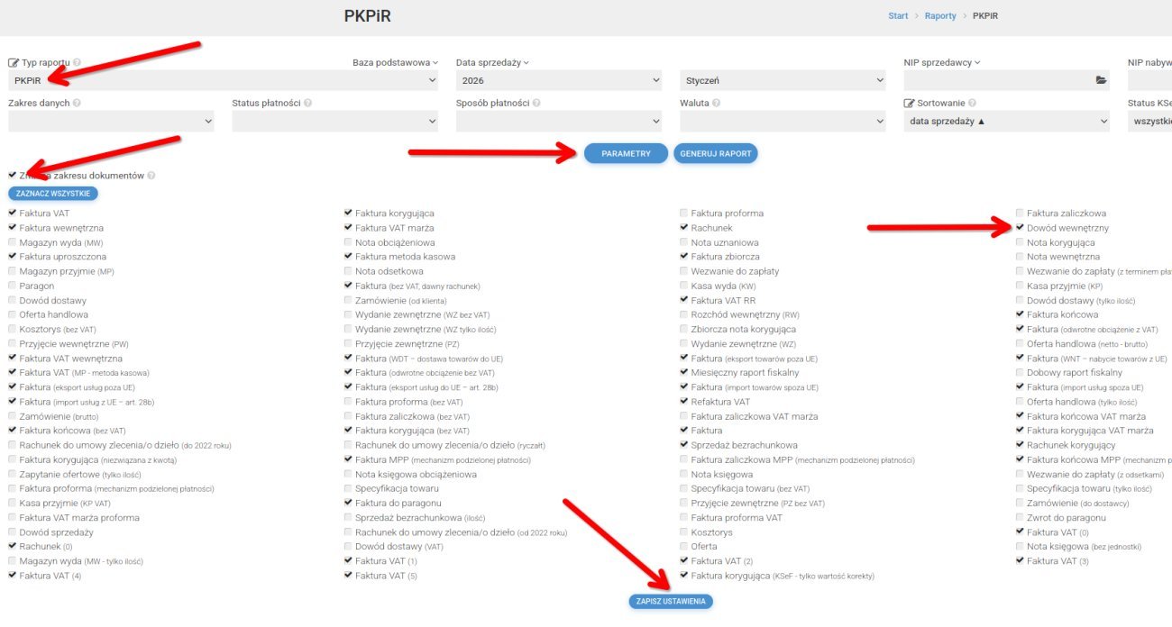 Dowody wewnętrzne w PKPiR