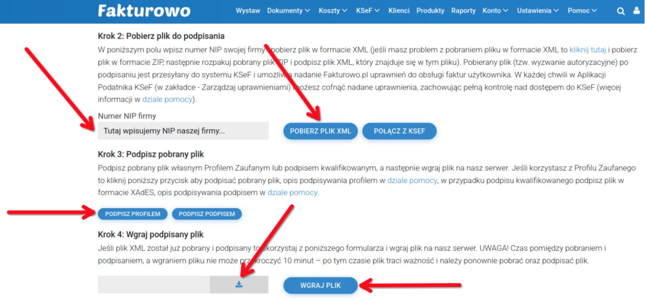 Nadanie uprawnień dla Fakturowo.pl