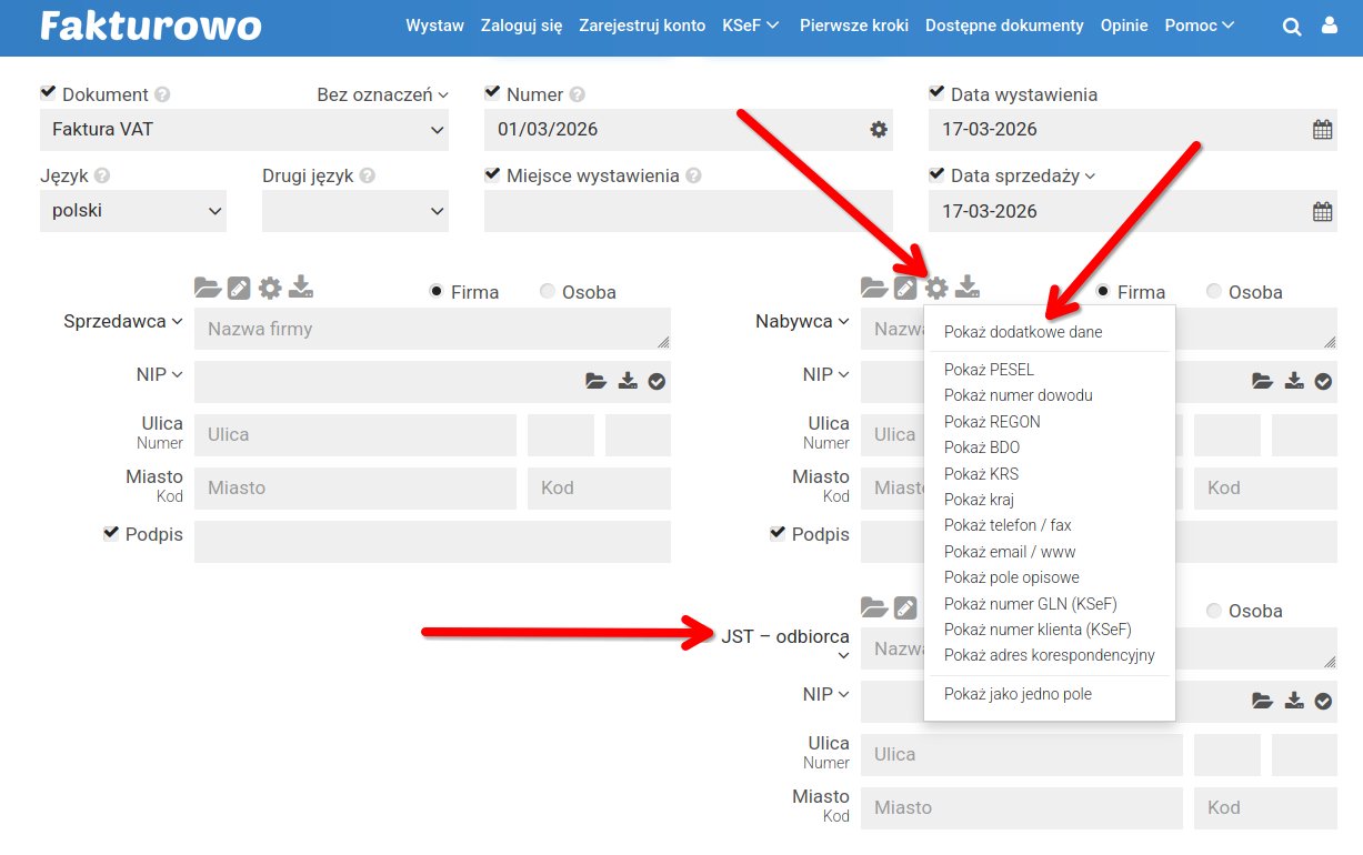 JST - odbiorca w KSeF