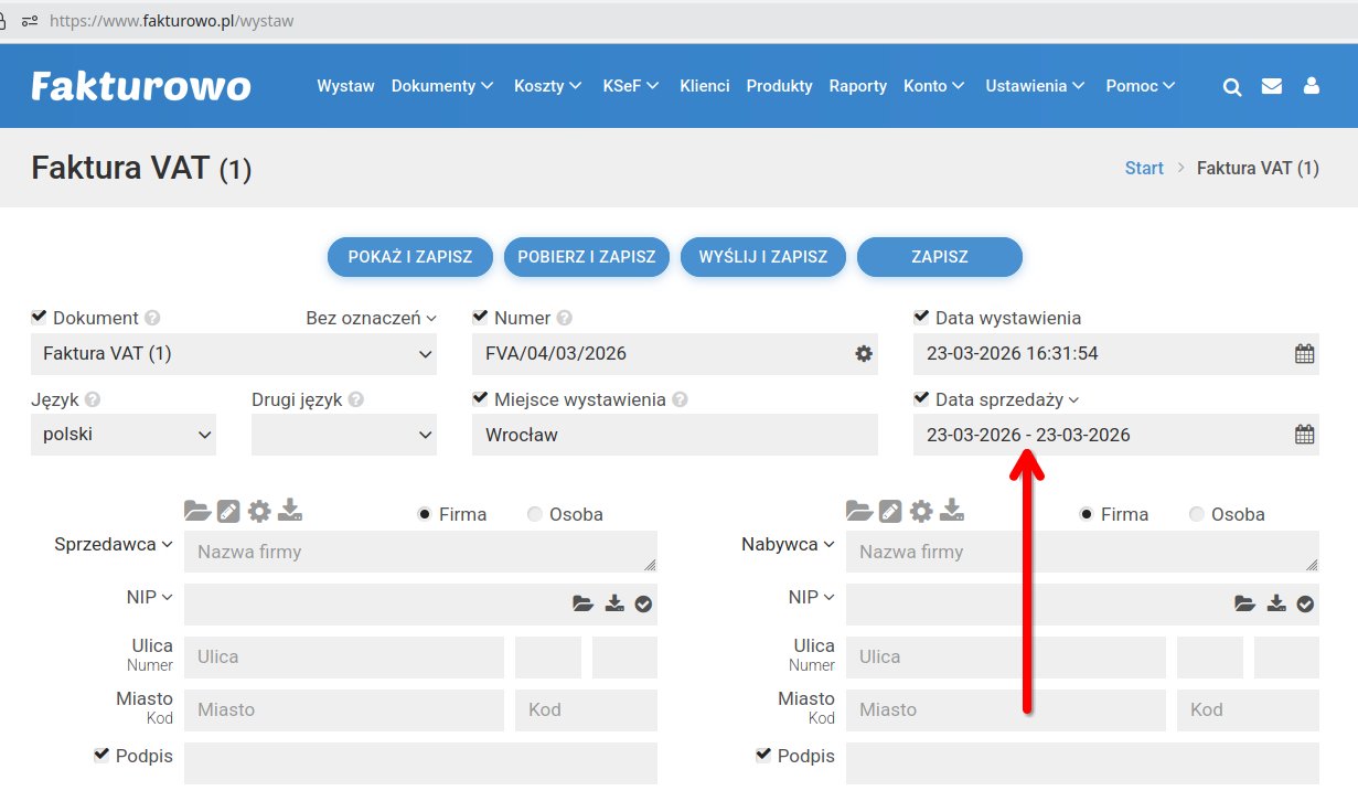 Zakres dat (OkresFa) w KSeF