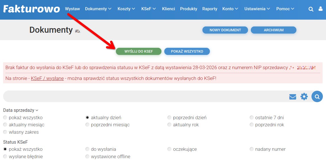 Brak faktur do wysłania do KSeF
