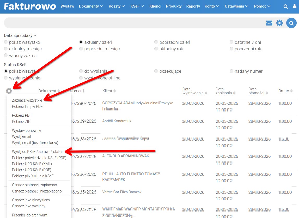 Brak faktur do wysłania do KSeF