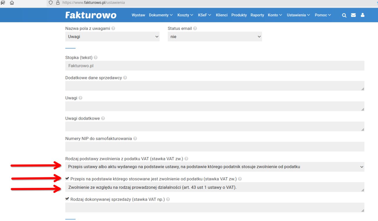 Podstawa zwolnienia w KSeF