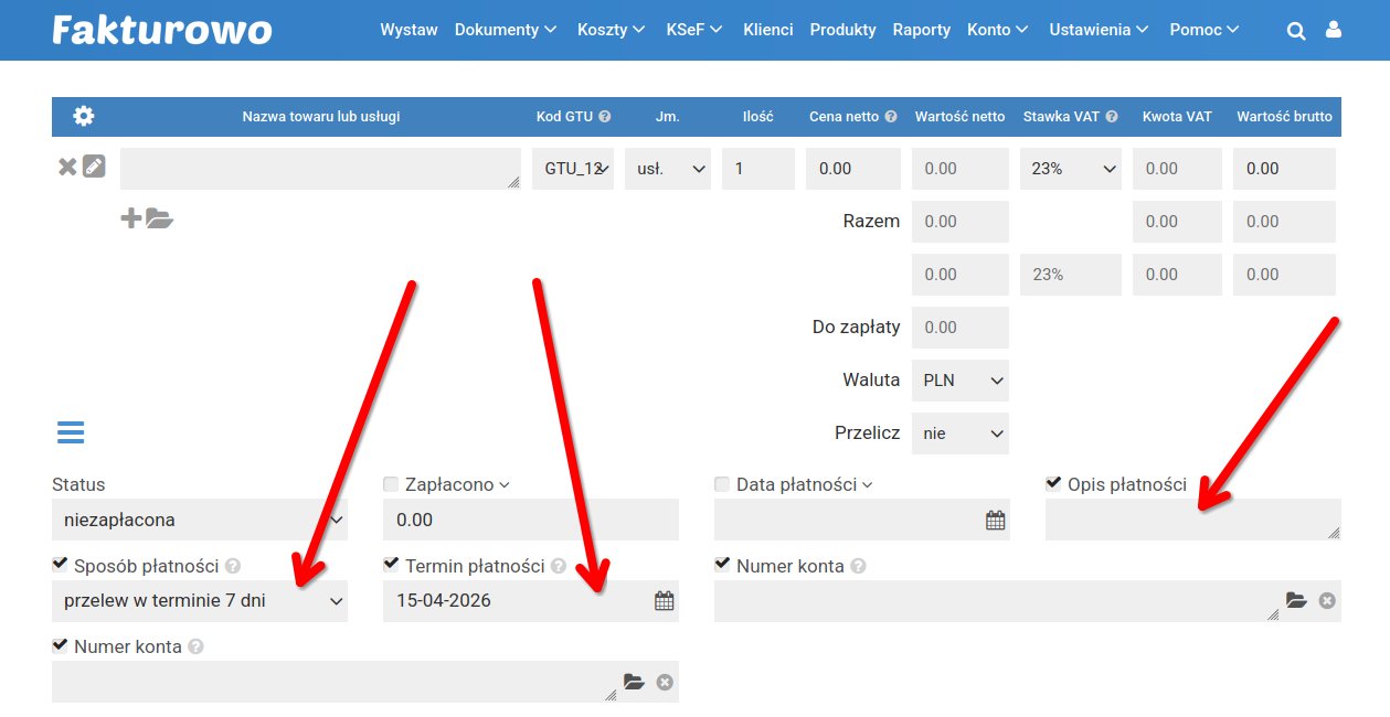 Oznaczenie płatności w KSeF