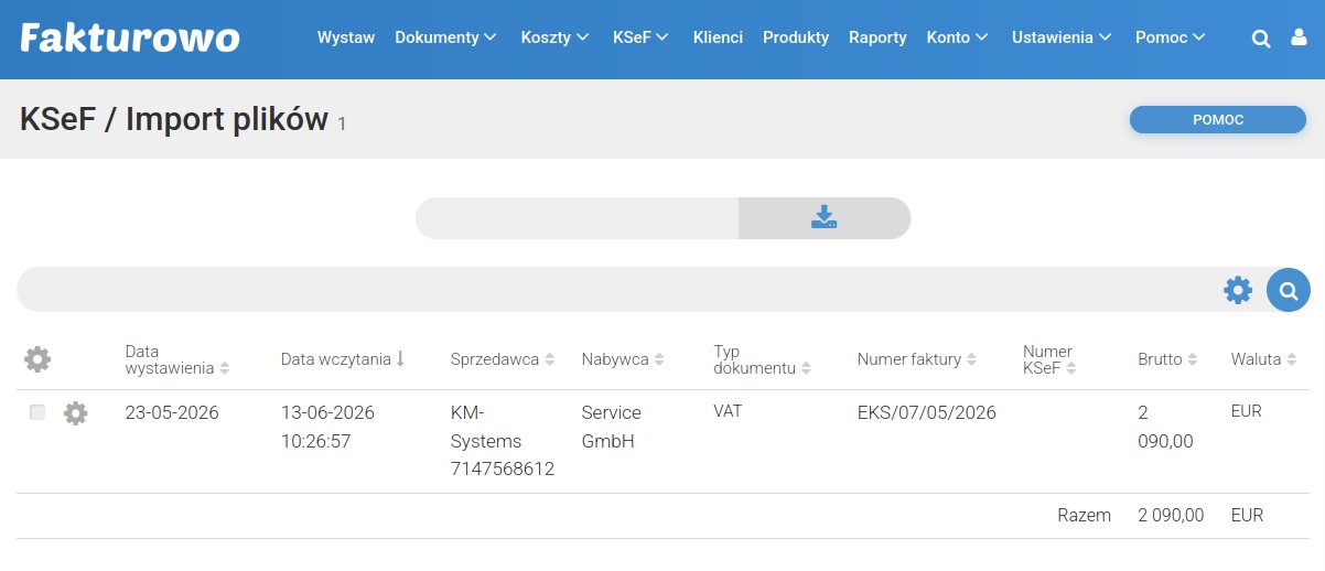 Import plików KSeF