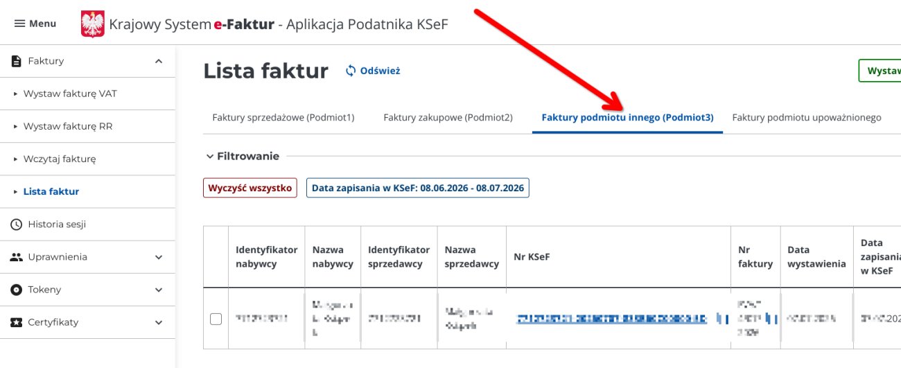 Pobieranie dokumentów KSeF dla Podmiot3