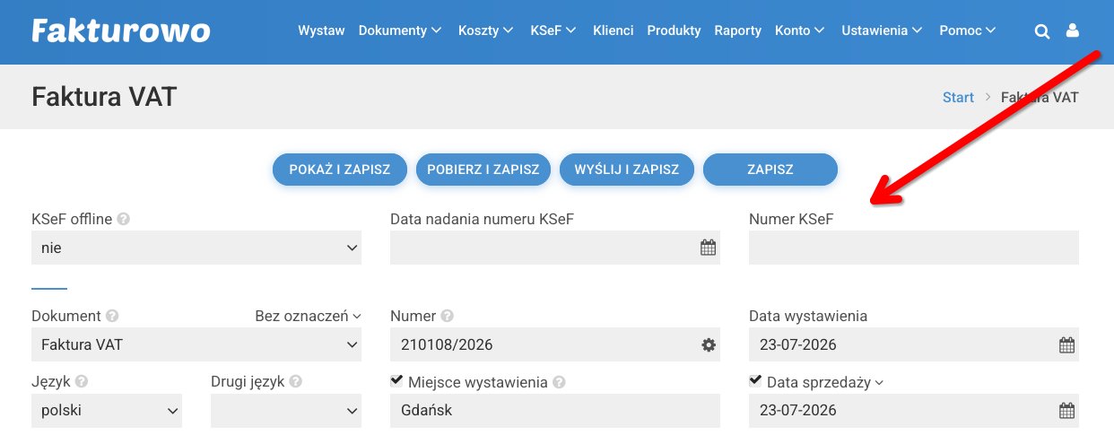 Przypisanie numeru KSeF