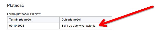 Dodatkowe oznaczenie terminu płatności w KSeF