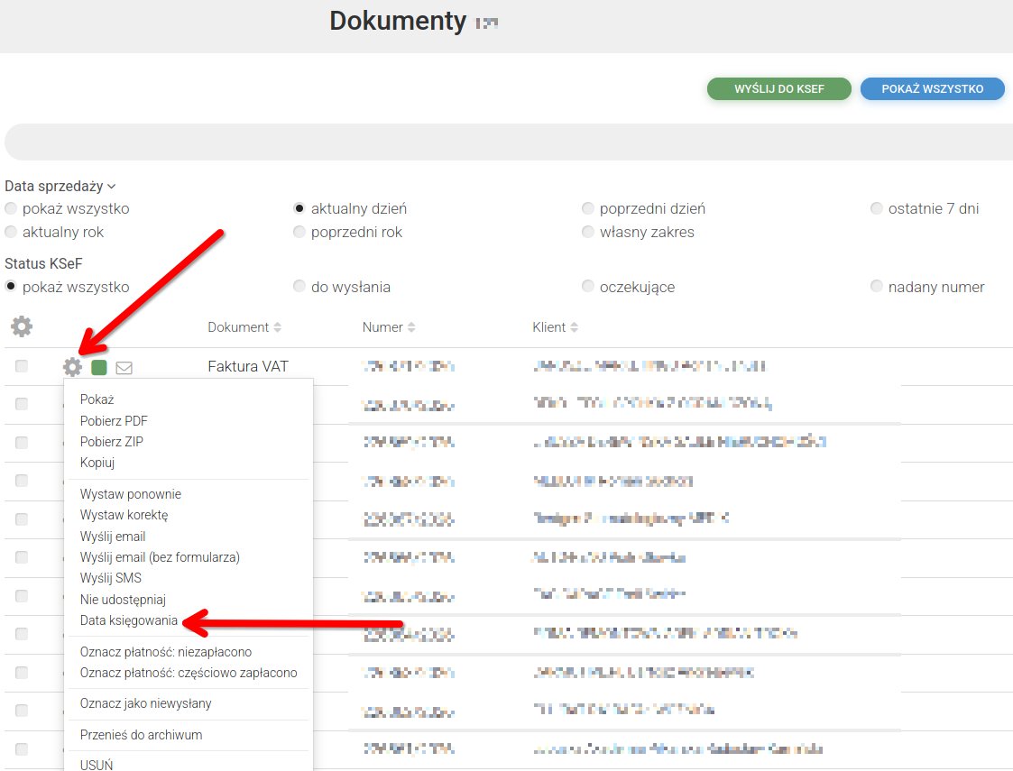 Data księgowania i data wpływu dokumentu